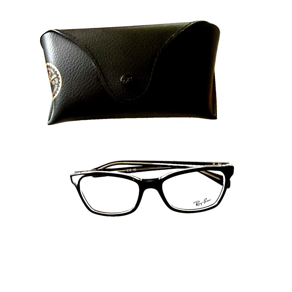 New RAY-BAN RB5362 2034 Shiny Black/Clear Eyeglasses Frame 52-17-140